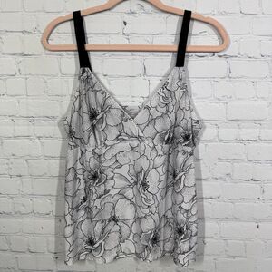 Y2K Camisole  Stretch Cottage Fairy Size Large Sweatheart Babydoll Floral Top